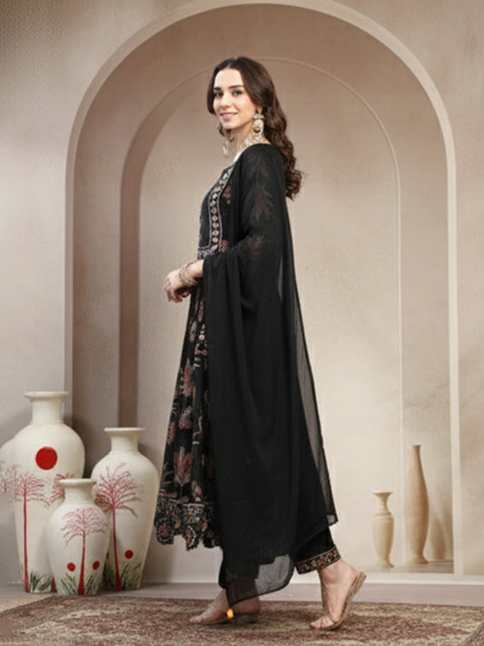 Black Muslin Anarkali Set for Women’s Stylish Ethnic Wardrobe