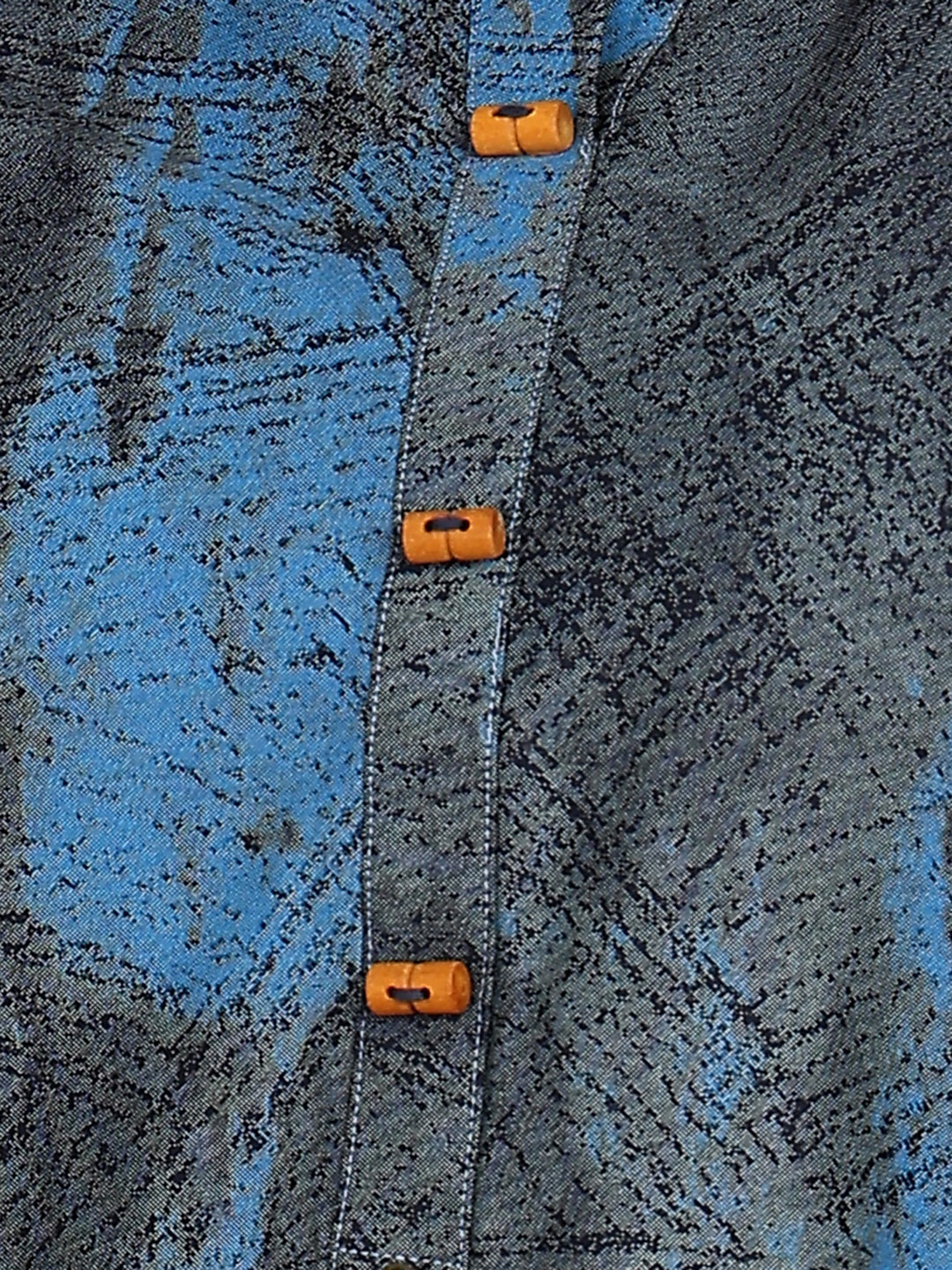 Indigo Blue Solid Cotton Blend Straight Kurta