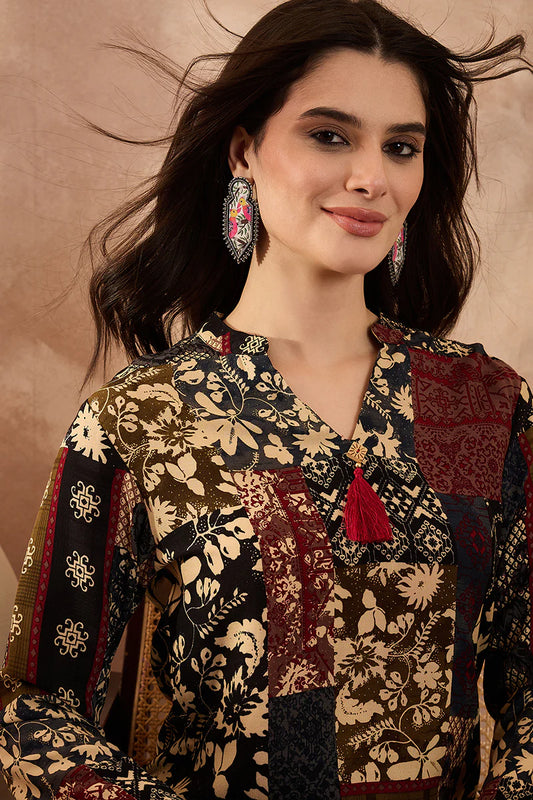 Multi- Colour Printed Viscose Rayon Straight Coord Sets