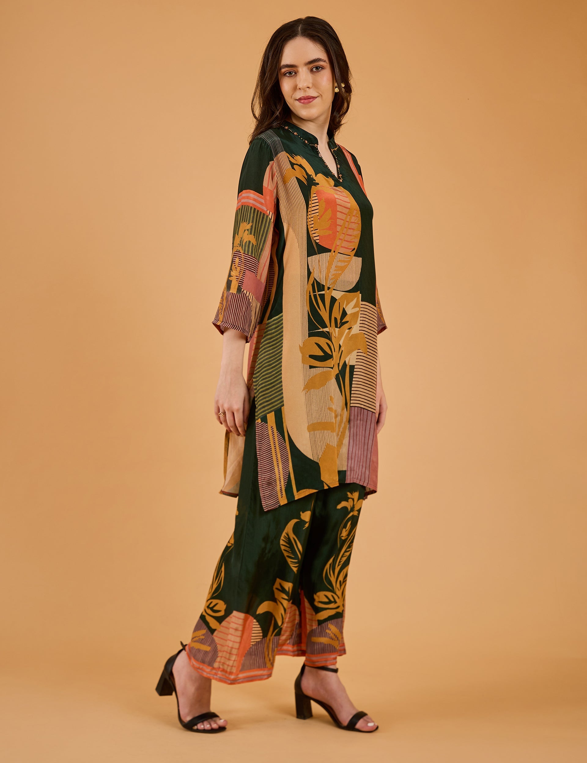 dhartii  Multicolor Canvas Bloom Co-Ord Set