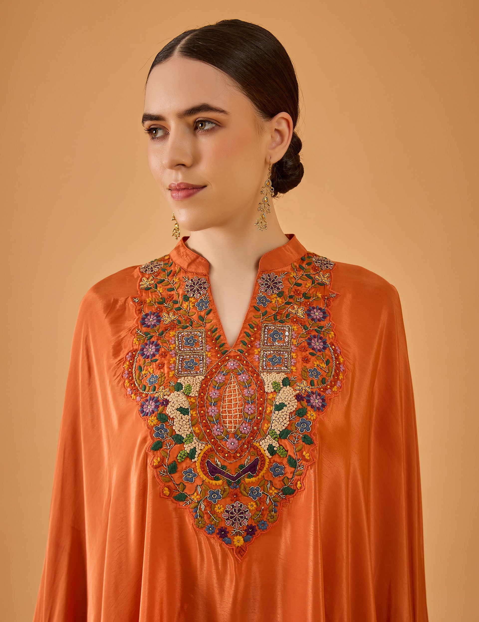 dhartii  Orange Gleam Satin Co-Ord Set