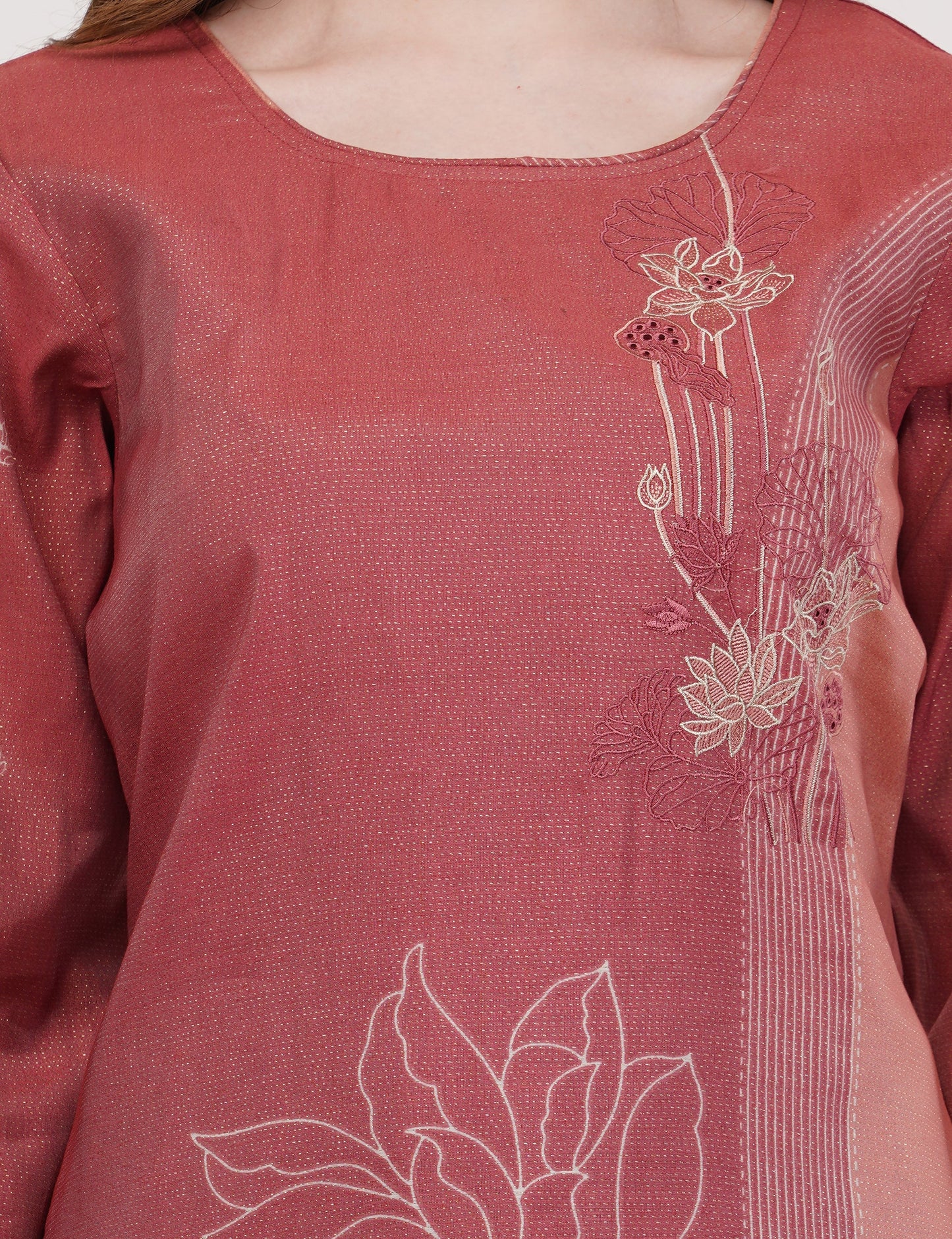 Maroon Abstract Printed Suit Set - Set Of 3