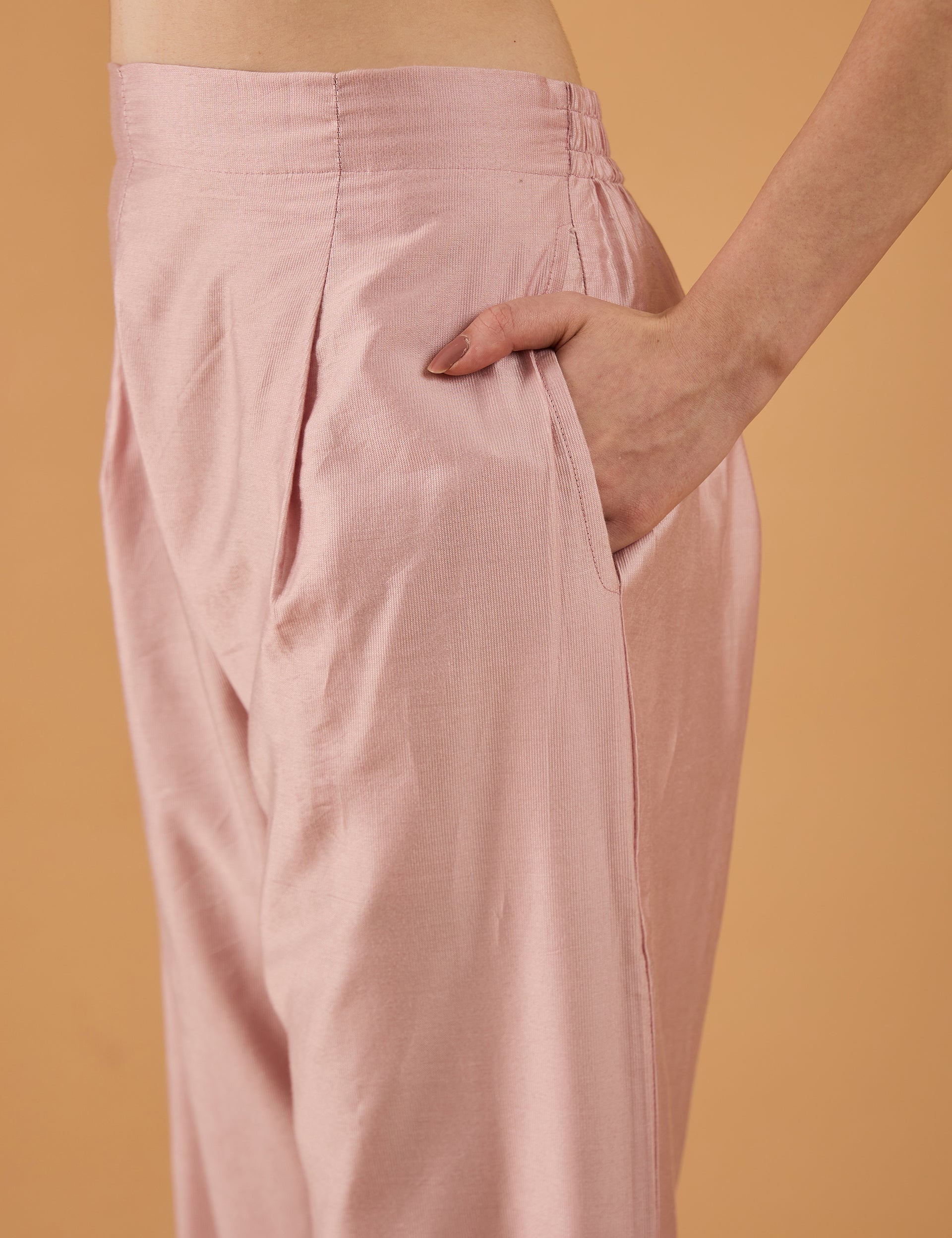 dhartii  Lilac Pink Radiant Embroidered Chinnon Kurta Set
