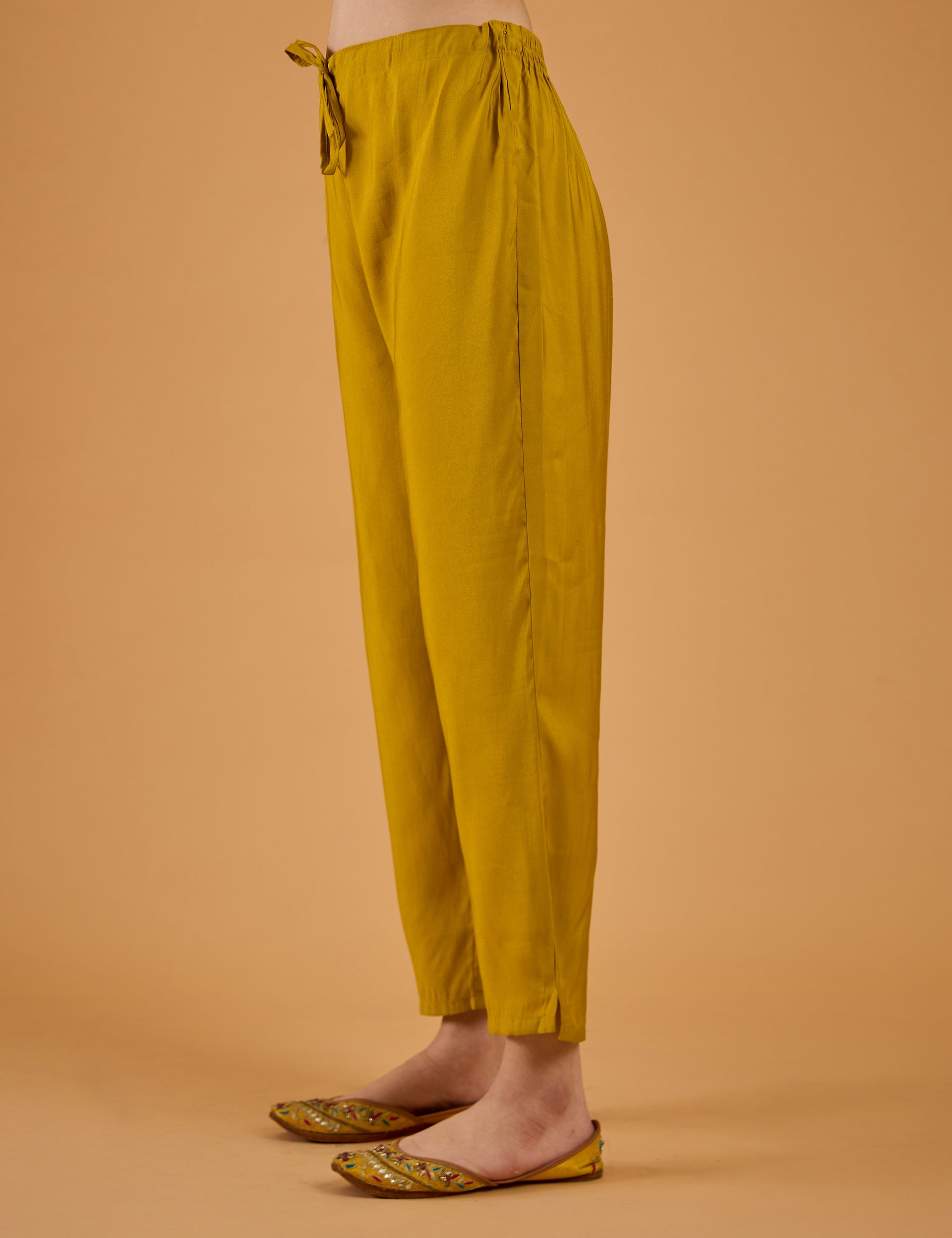 dhartii  Mustard Yellow Aura Embroidered Silk Blend Kurta set
