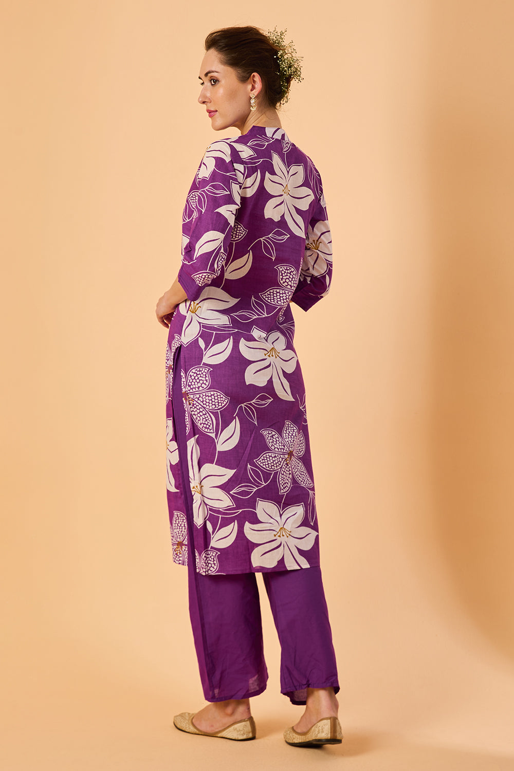 dhartii  Purple Dreams Floral Fusion Co-Ord Set