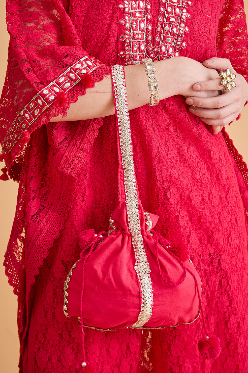 dhartii  Pink Embroidered Fusion Kaftan Set