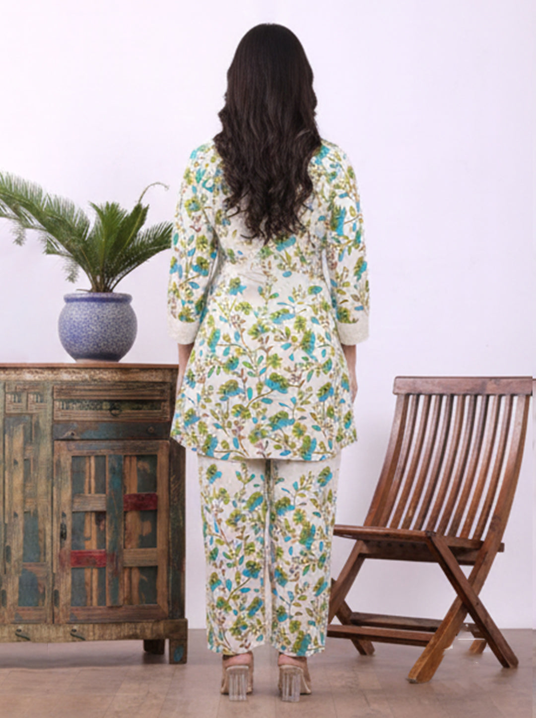 Women’s white Cotton flex Co-ord Set