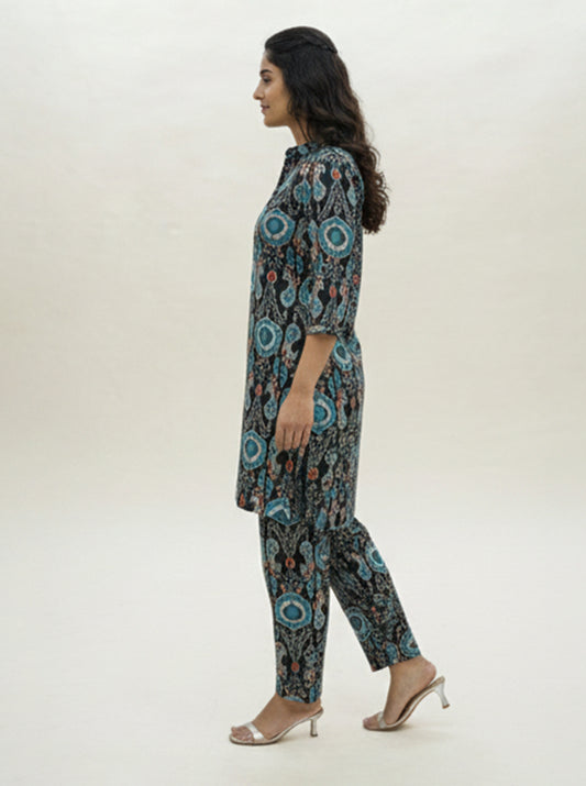 Classic Blue Cotton Slub Co-ord Set