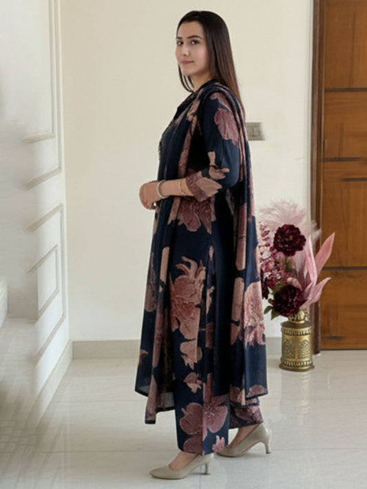 Sleek Black rayon 2-Piece Co-ord Ensemble