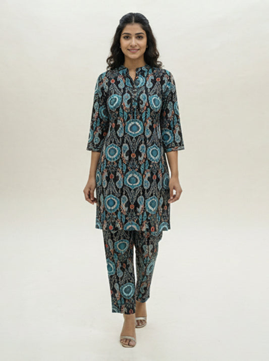 Classic Blue Cotton Slub Co-ord Set