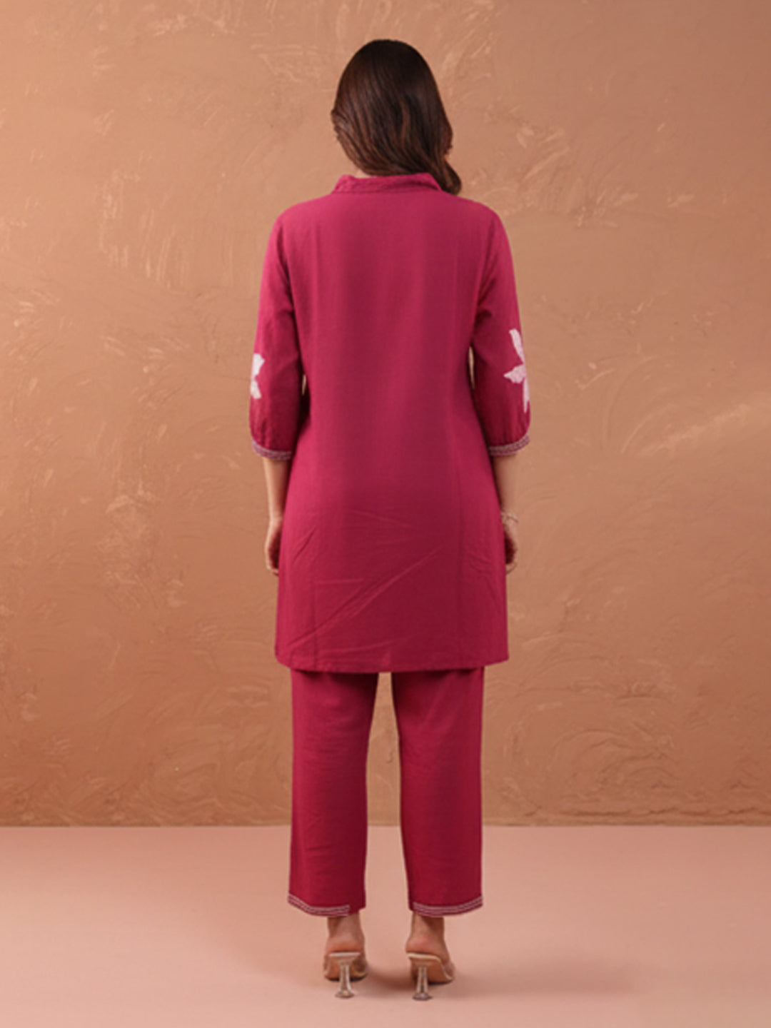 Elegant Dark Pink Rayon Flex Kurti with Comfortable Pant Set