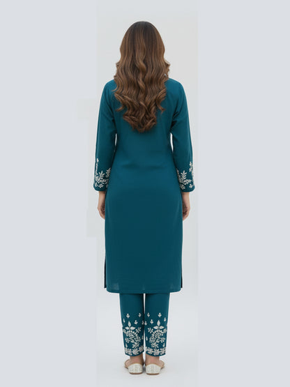 Blue Chikankari Kurta with Blue Pant Set