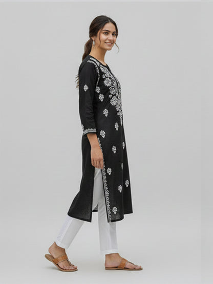 Black Chikankari Kurta and Afghani salwar set