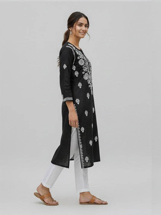 Black Chikankari Kurta and Afghani salwar set