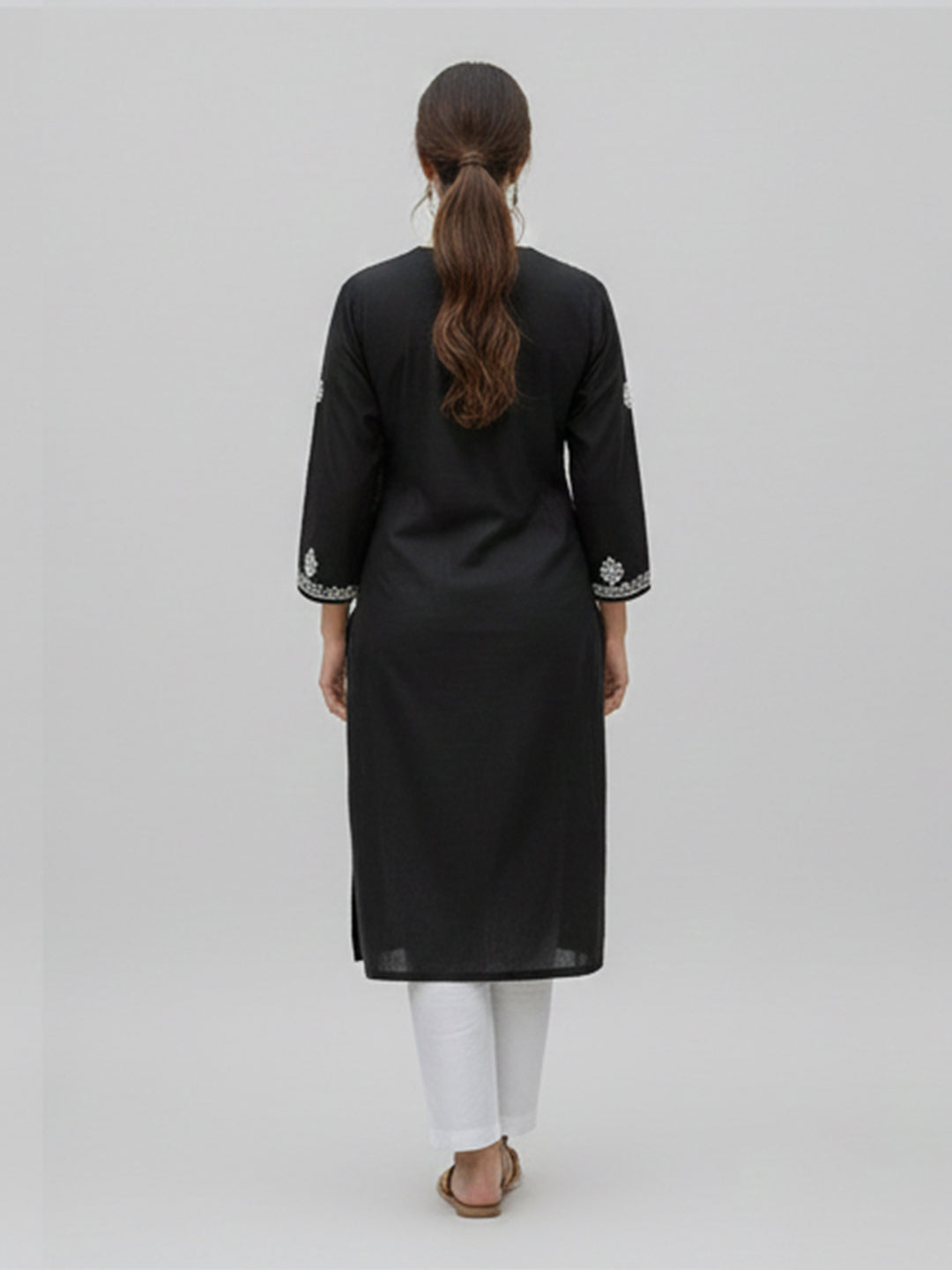 Black Chikankari Kurta and Afghani salwar set