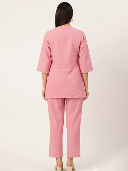 Pink Cotton Flex Co-ord set