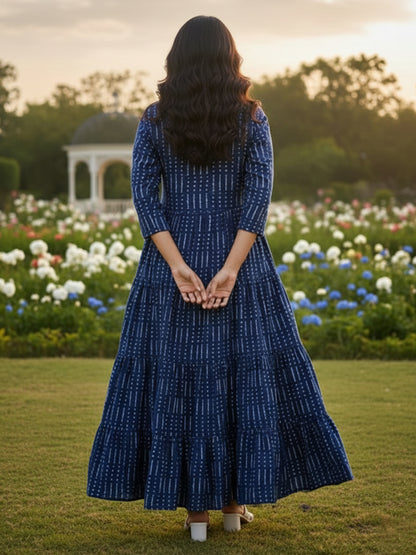 Women’s Ethnic Wear Multicolour Anarkali Embroidered Rayon Dress