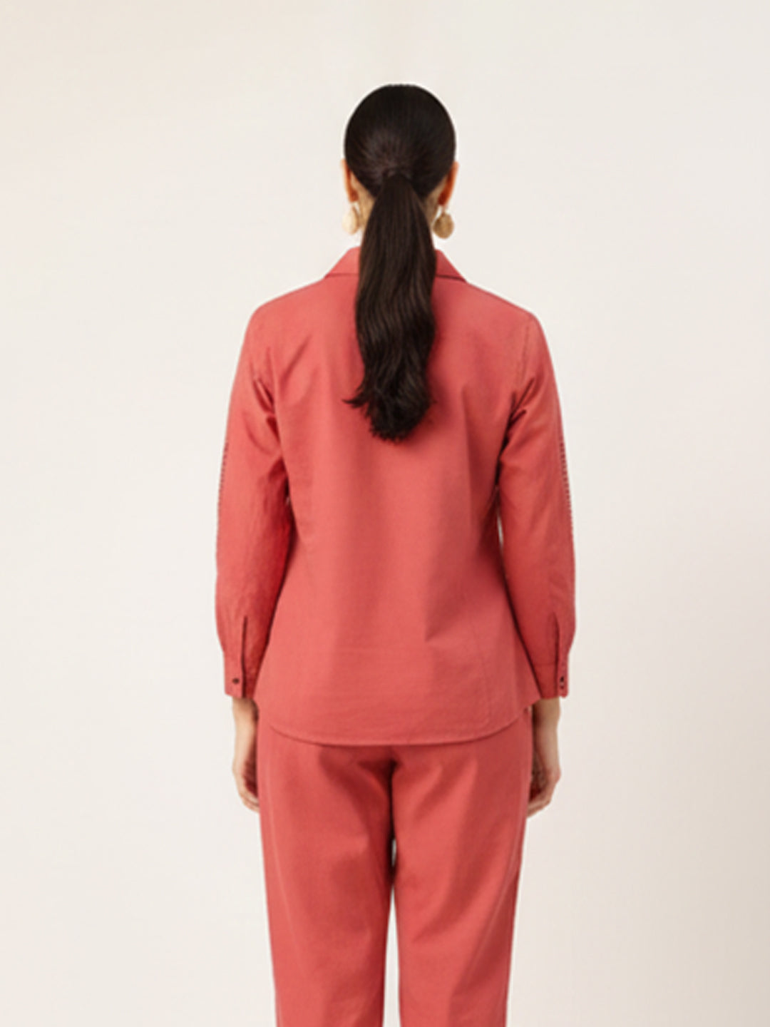 Rust Red Cotton Flex Co-Ord Set for Daily Comfort