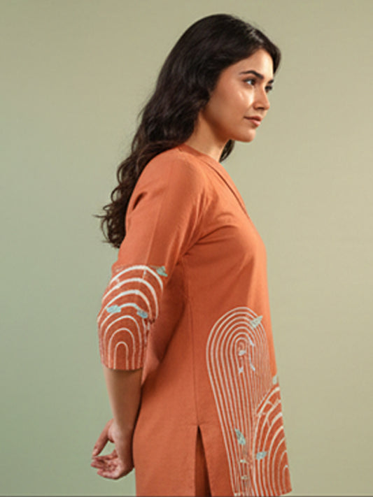 Orange Cotton Flex Co-Ord Set for Daily Comfort