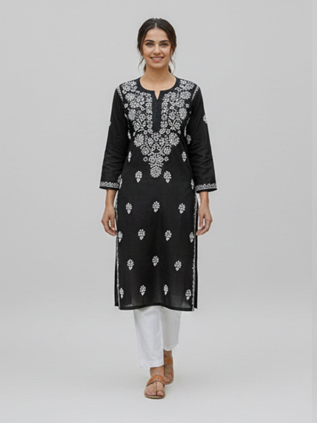 Black Chikankari Kurta and Afghani salwar set