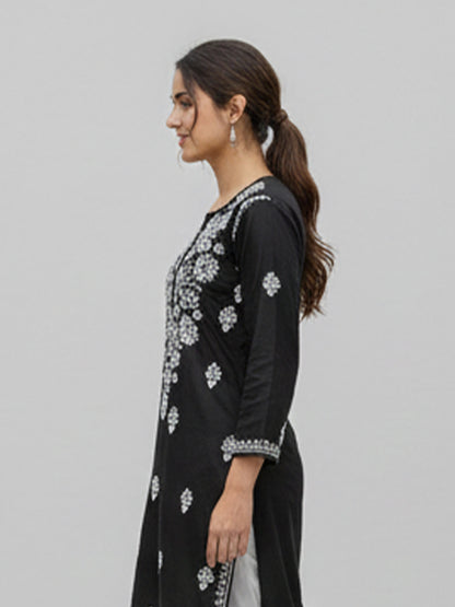 Black Chikankari Kurta and Afghani salwar set