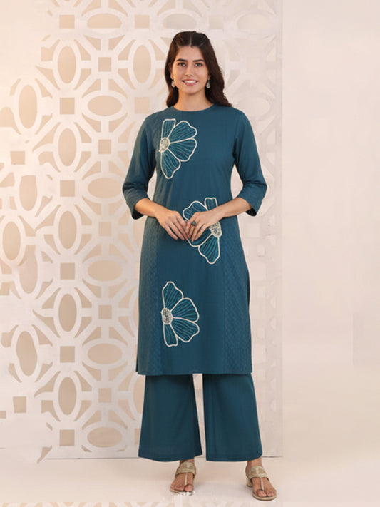 Stylish Blue Cotton Dobby Kurta Set for Daily Wear