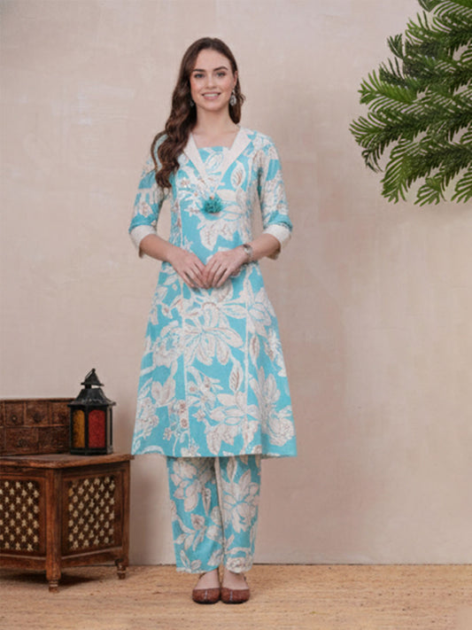 Blue coloured 2-piece co-ord set