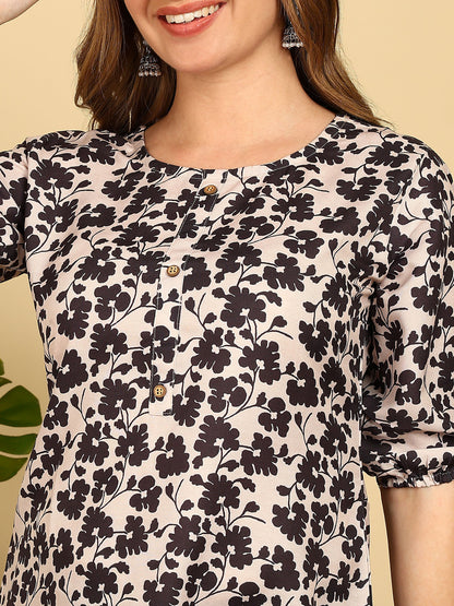 Indigo Blue Solid Cotton Blend Straight Kurta