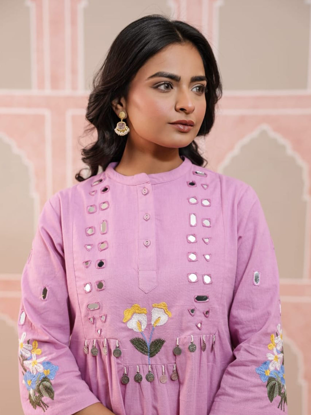 Elegant Pink Cotton Flex Kurta Set with Stylish Fit Design
