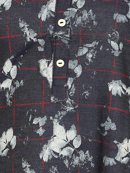 Indigo Blue Solid Cotton Blend Straight Kurta