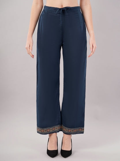 dhartii Teal Blue Printed Cotton Suit Set