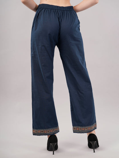 dhartii Teal Blue Printed Cotton Suit Set