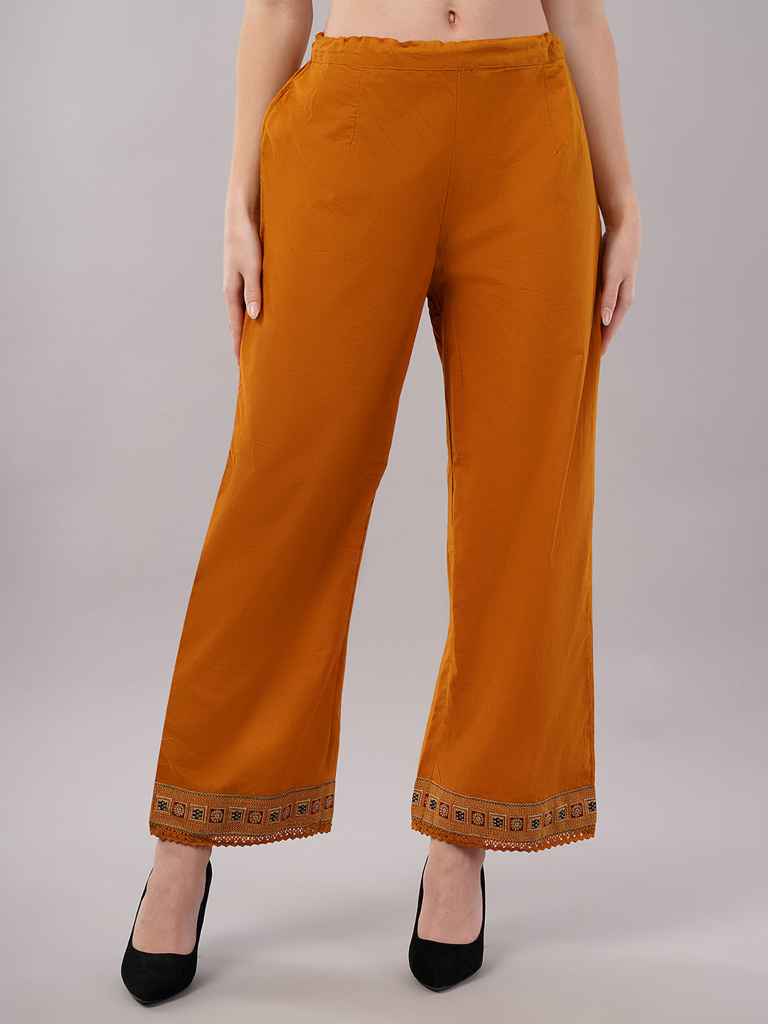 dhartii Mustard Yellow Printed Ethnic Cotton Suit Set