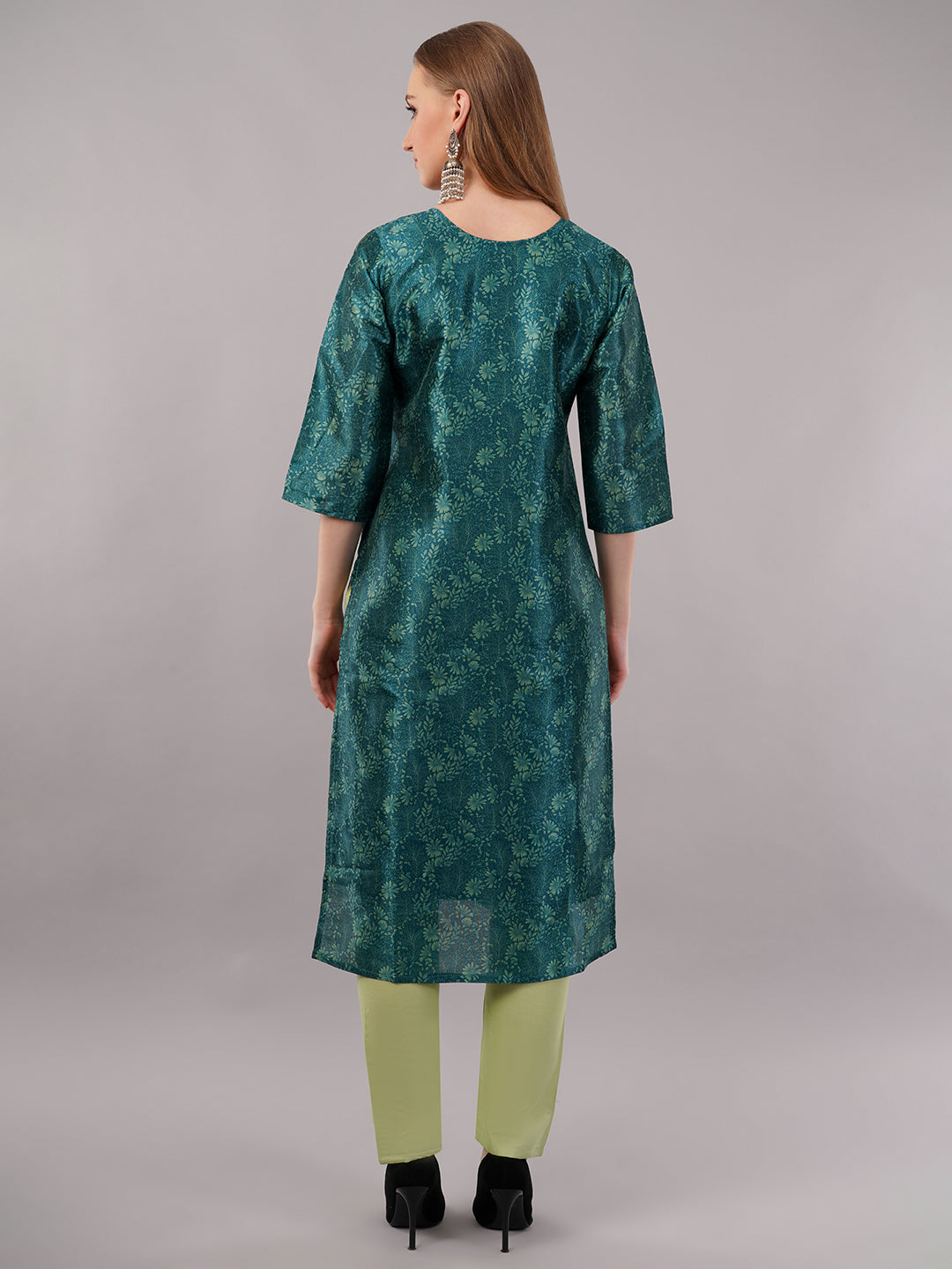 dhartii Teal Floral Zardozi Suit Set