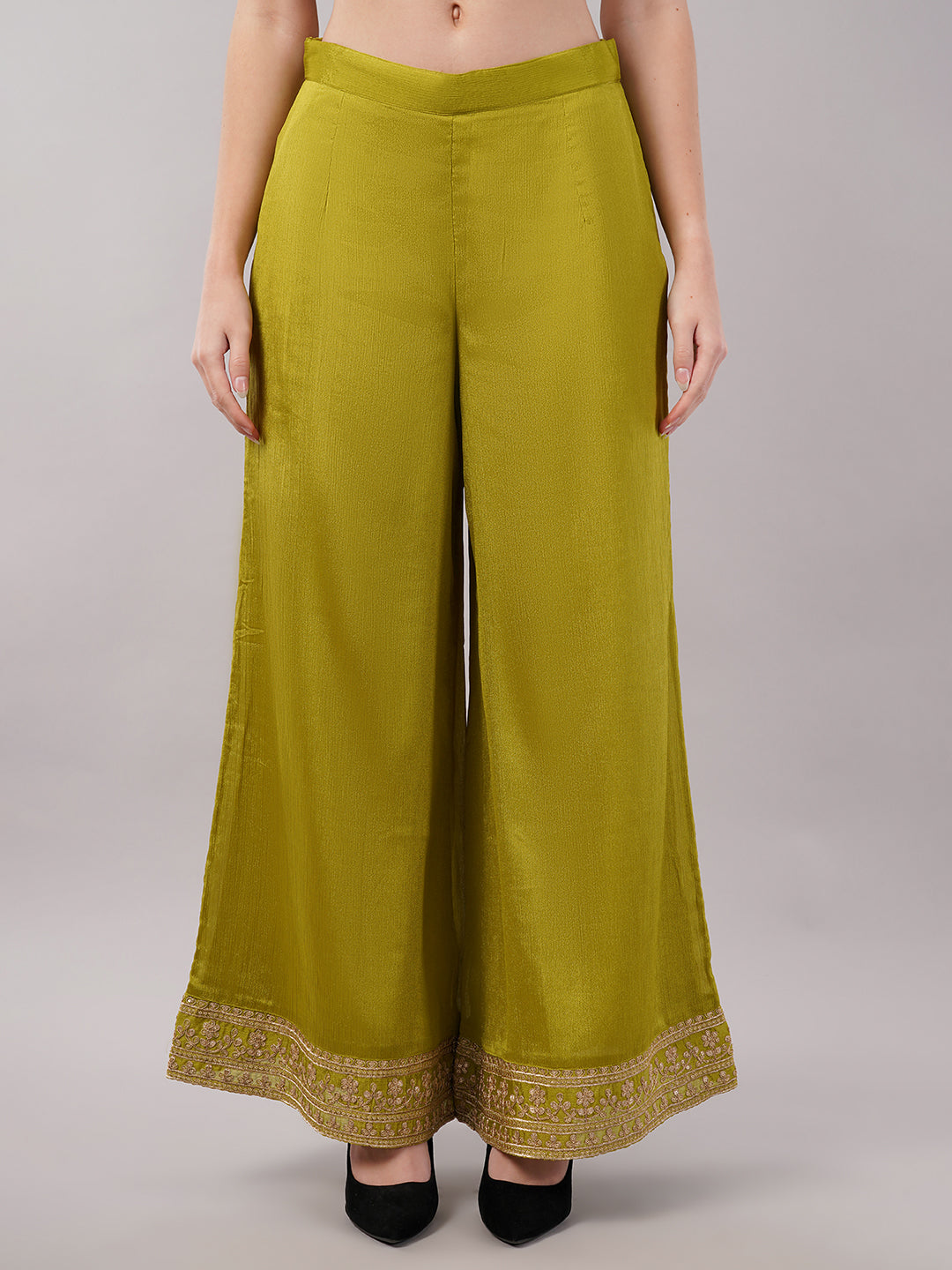 dhartii Green Zari Embroidered chinon Suit Set