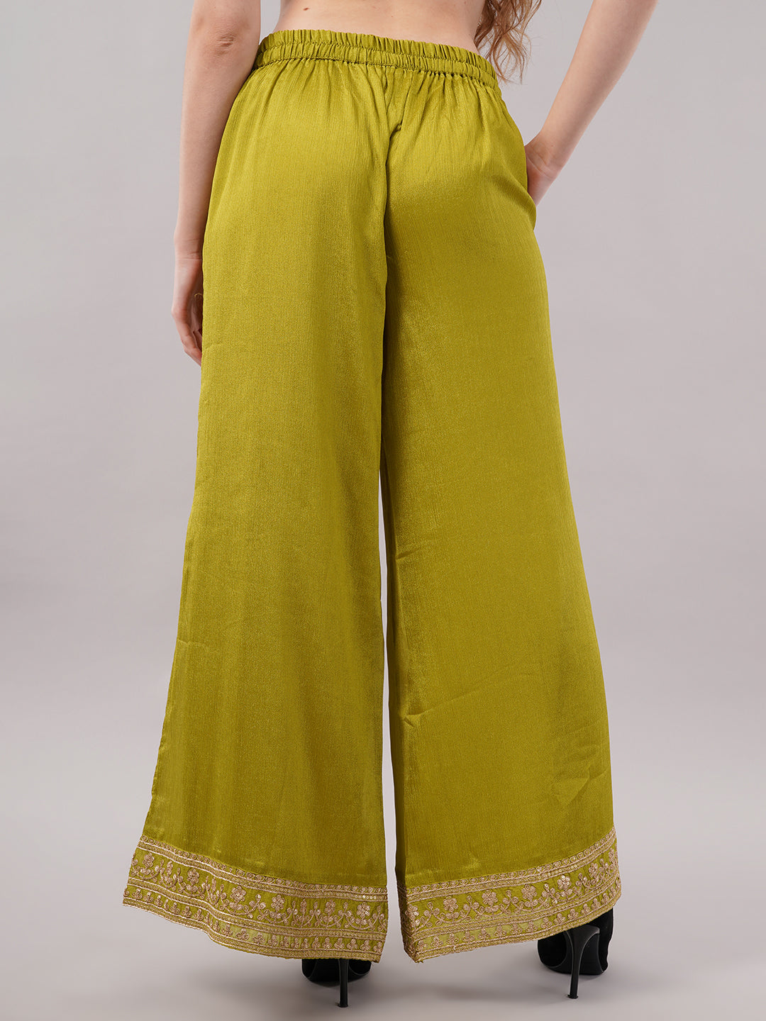 dhartii Green Zari Embroidered chinon Suit Set