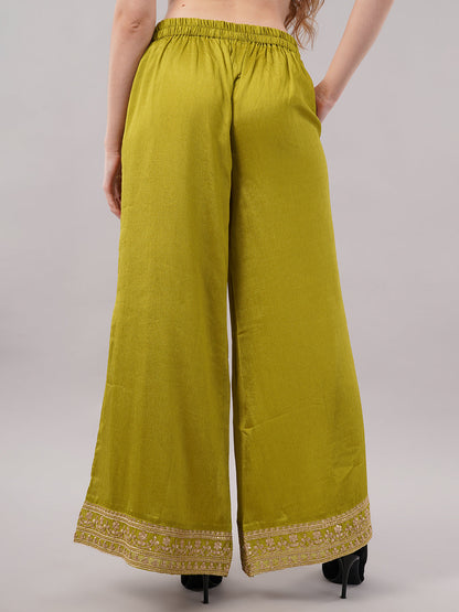 dhartii Green Zari Embroidered chinon Suit Set