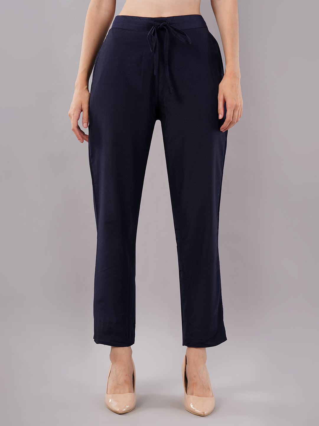 dhartii New Age Navy Blue Royal Brocade Suit Set with Dupatta and Pants (3 Piece Set)