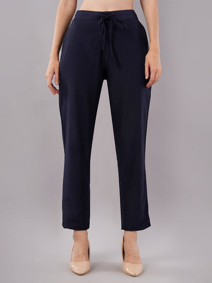 dhartii New Age Navy Blue Royal Brocade Suit Set with Dupatta and Pants (3 Piece Set)