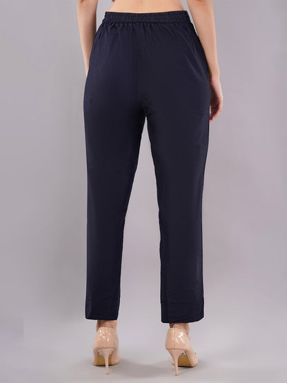 dhartii New Age Navy Blue Royal Brocade Suit Set with Dupatta and Pants (3 Piece Set)