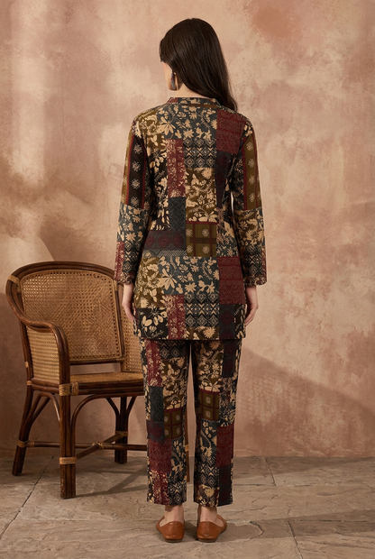 Multi- Colour Printed Viscose Rayon Straight Coord Sets