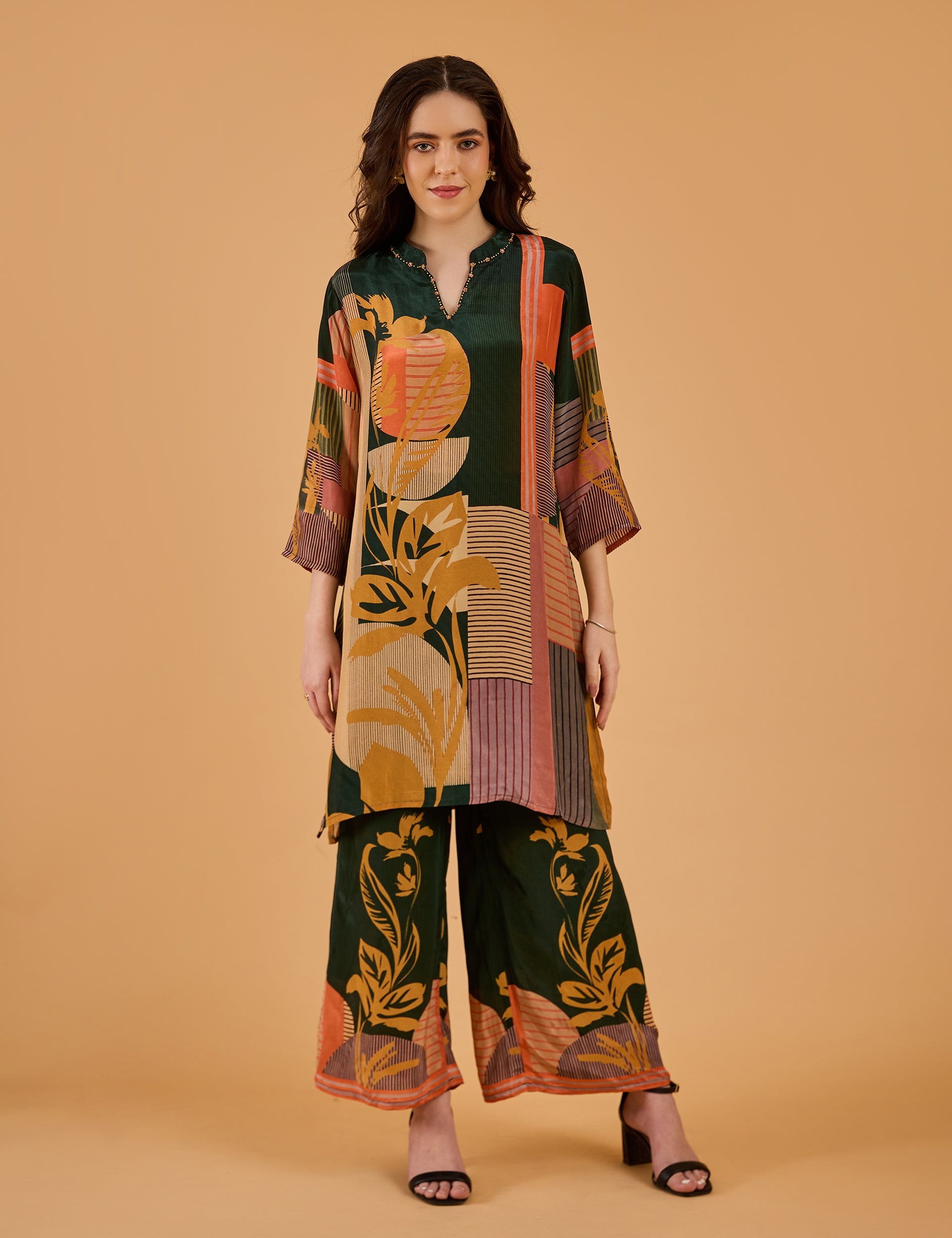 dhartii  Multicolor Canvas Bloom Co-Ord Set
