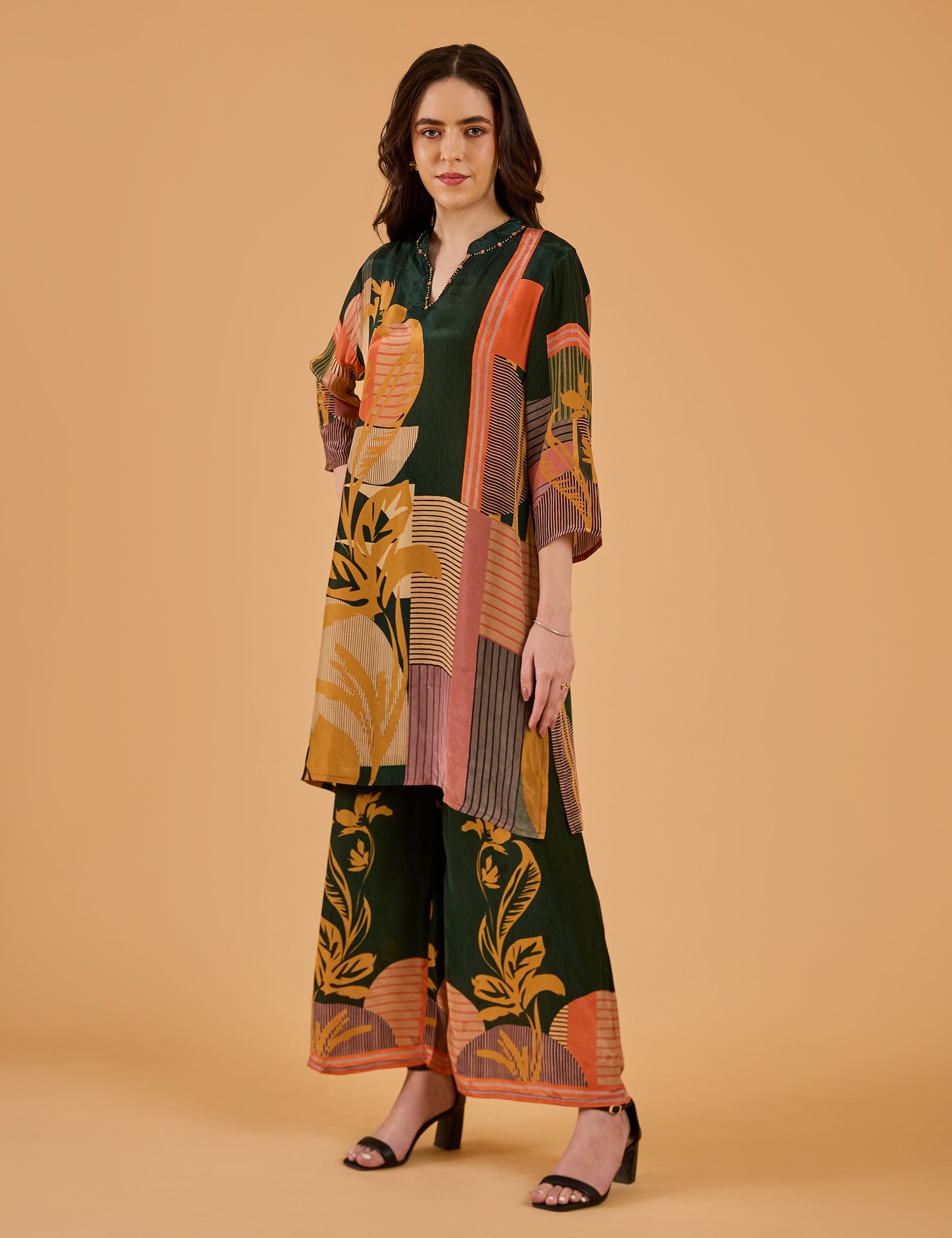 dhartii  Multicolor Canvas Bloom Co-Ord Set