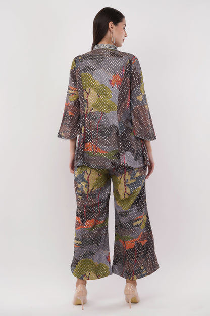 Multi-Color Embroidered Co-Ord Set - Set Of 2