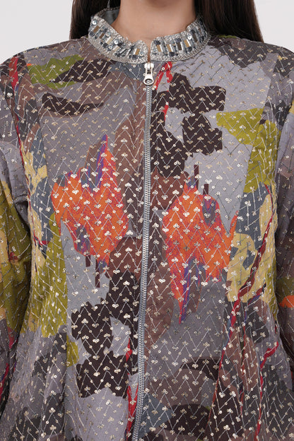 Multi-Color Embroidered Co-Ord Set - Set Of 2