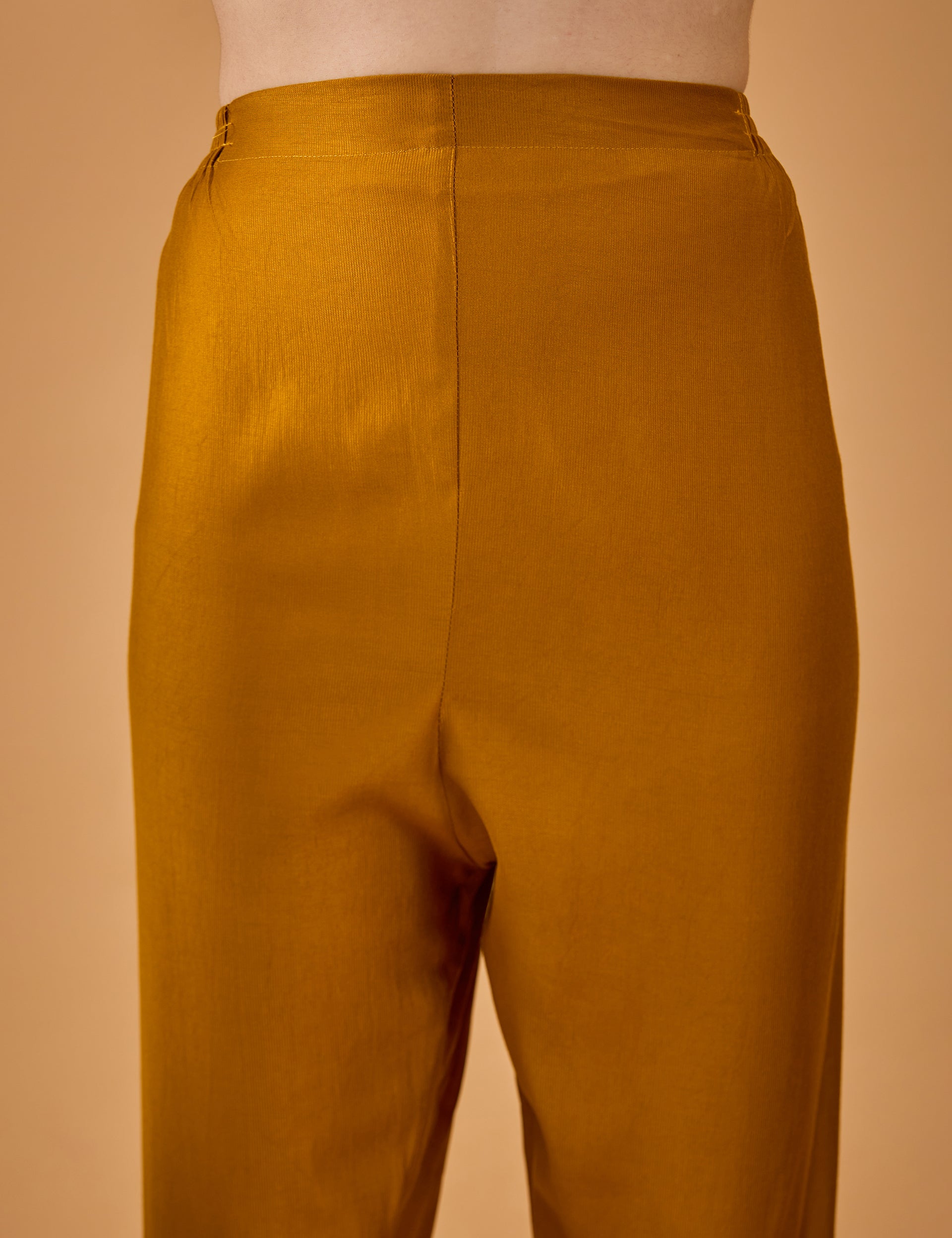 dhartii  Golden Mustard Embroidered Suit Set