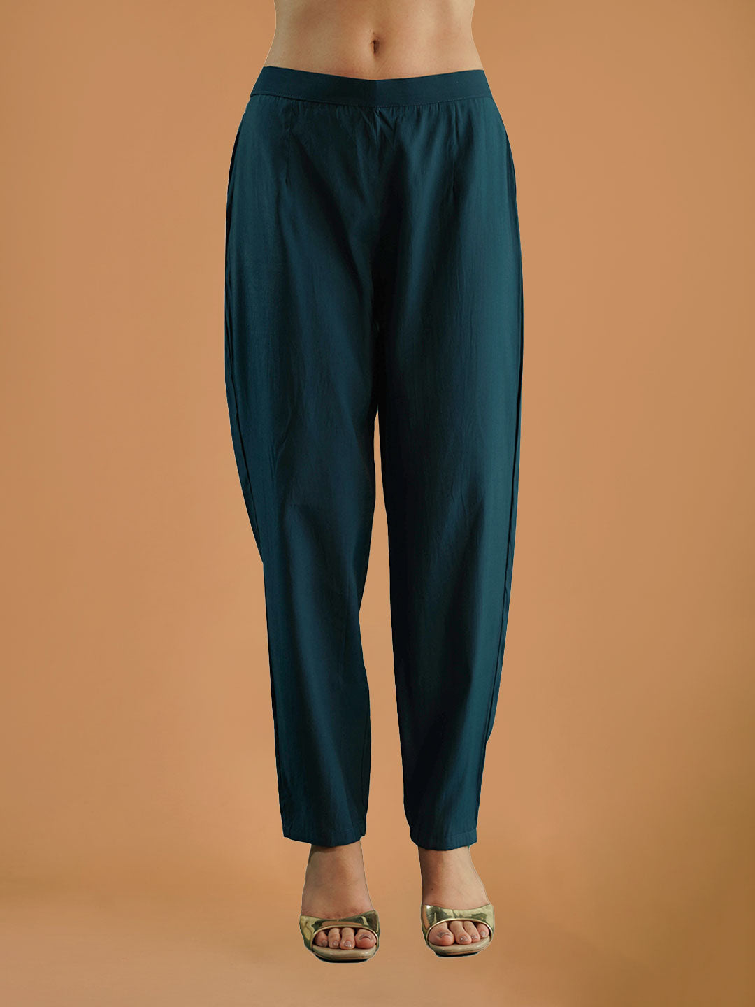 Emerald Green Floral Printed Rayon Straight Suit Set