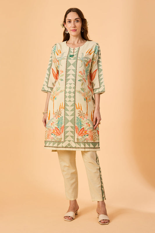 dhartii  Natural white Muse Abstract Co-Ord Set