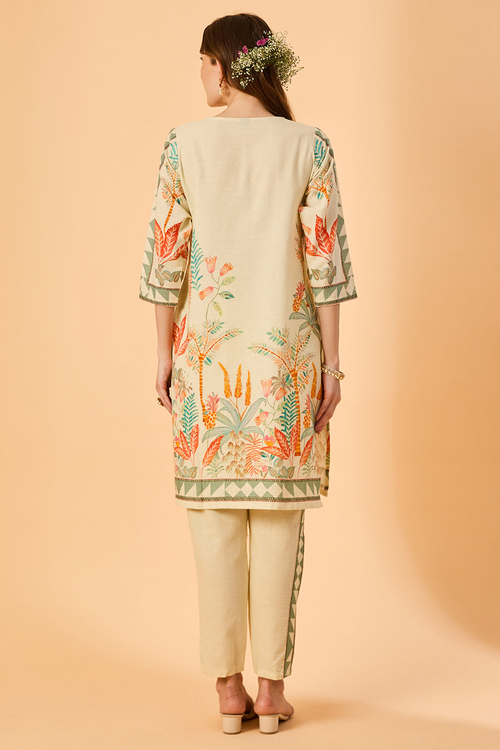 dhartii  Natural white Muse Abstract Co-Ord Set