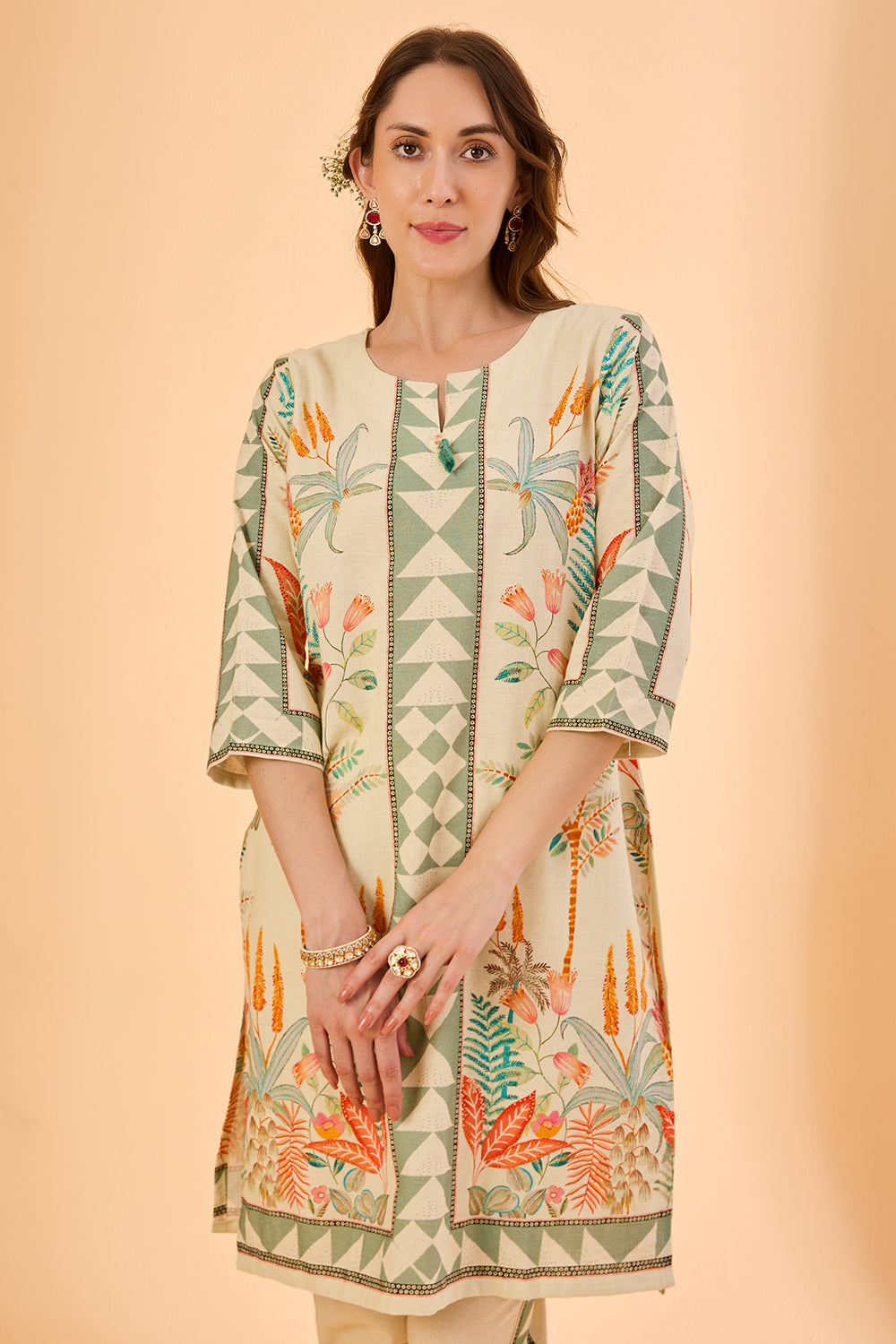 dhartii  Natural white Muse Abstract Co-Ord Set